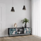 POPINJAY LOOK Móvel de TV com 2 Portas em Acabamento Preto