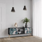 POPINJAY LOOK Móvel de TV com 2 Portas em Acabamento Preto