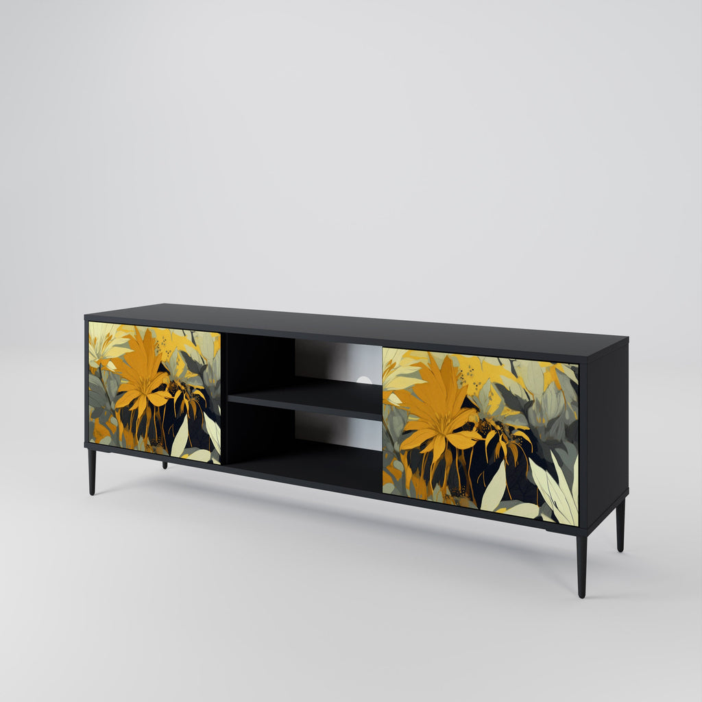 SUNKISSED LILY 2-Door TV Stand in Black Finish