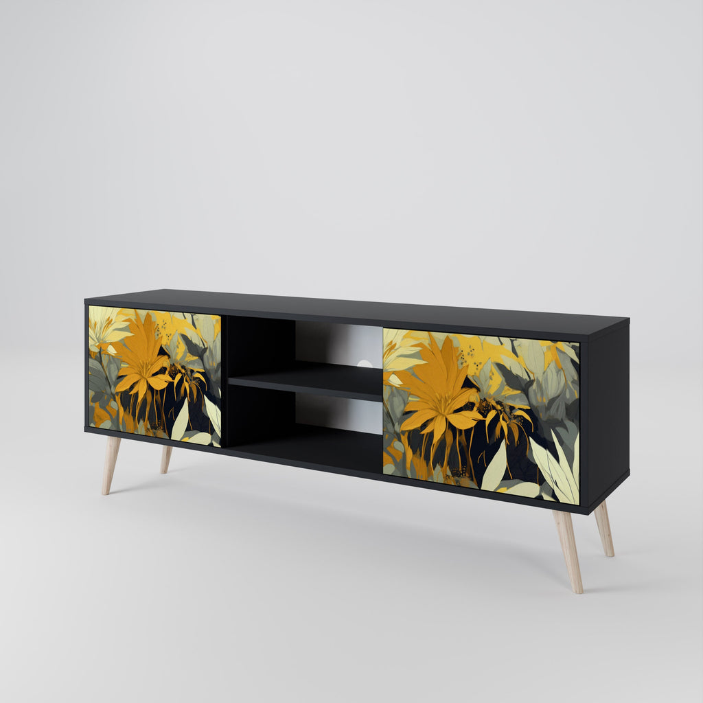 SUNKISSED LILY 2-Door TV Stand in Black Finish