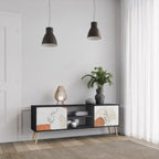 TRANQUIL TWIG Móvel de TV com 2 Portas em Acabamento Preto