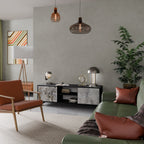 FADE IN THE TREES Móvel de TV com 2 Portas em Acabamento Preto