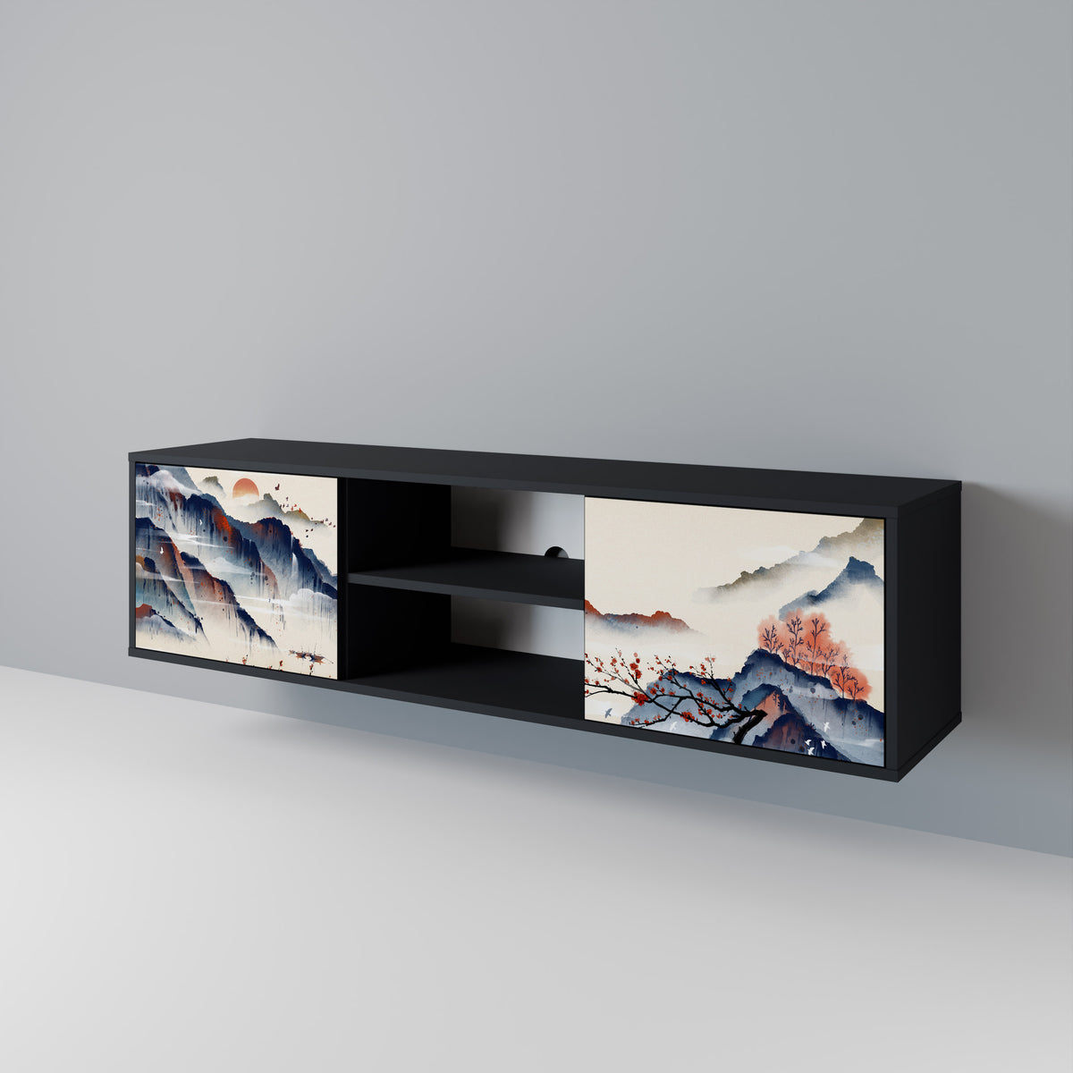 JAPANESE LANDSCAPE Móvel de TV de 2 Portas