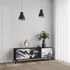 JAPANESE LANDSCAPE Móvel de TV com 2 Portas em Acabamento Preto