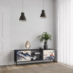 JAPANESE LANDSCAPE Móvel de TV com 2 Portas em Acabamento Preto