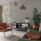 JAPANESE LANDSCAPE Móvel de TV com 2 Portas em Acabamento Preto