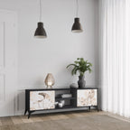 WILD TENDERNESS Móvel de TV com 2 Portas em Acabamento Preto