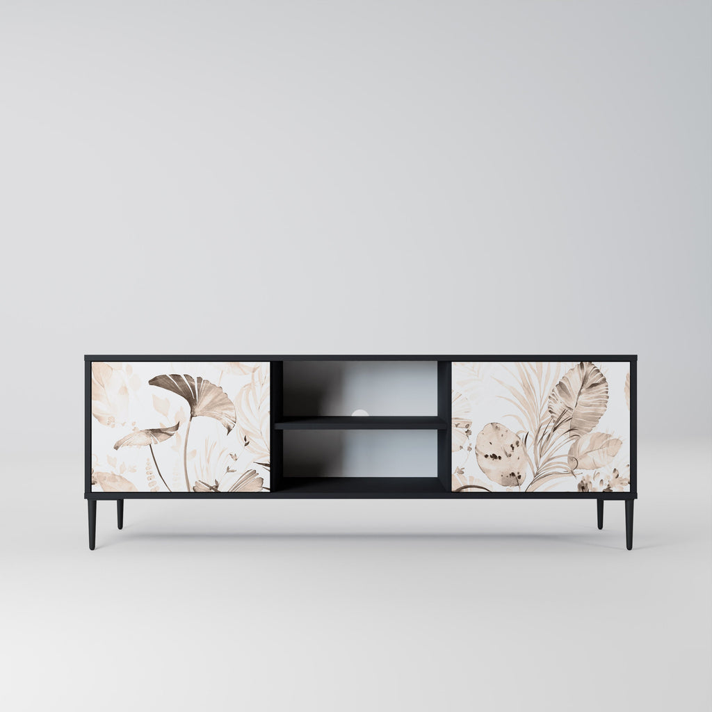 WILD TENDERNESS Móvel de TV com 2 Portas em Acabamento Preto