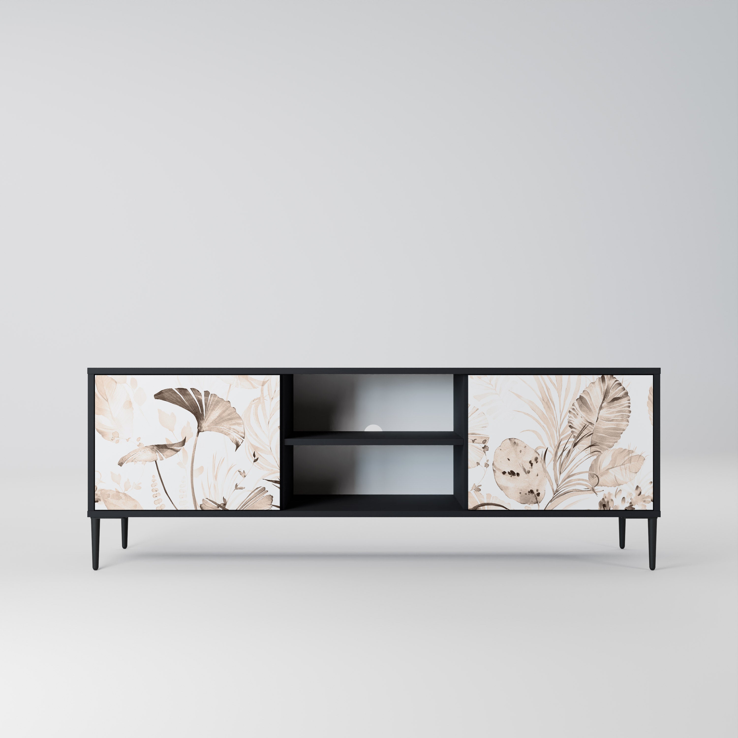 WILD TENDERNESS Móvel de TV com 2 Portas em Acabamento Preto