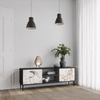 WILD TENDERNESS Móvel de TV com 2 Portas em Acabamento Preto