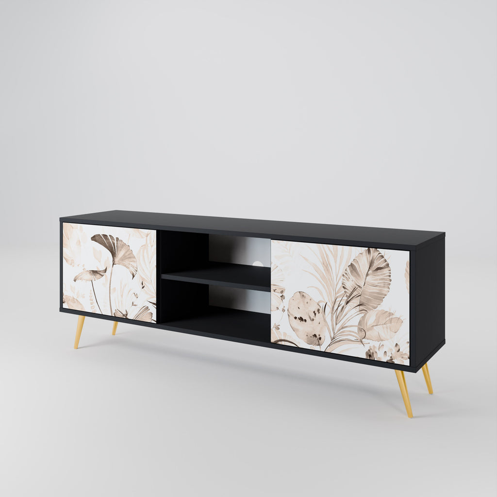 WILD TENDERNESS Móvel de TV com 2 Portas em Acabamento Preto