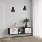 WILD TENDERNESS Móvel de TV com 2 Portas em Acabamento Preto