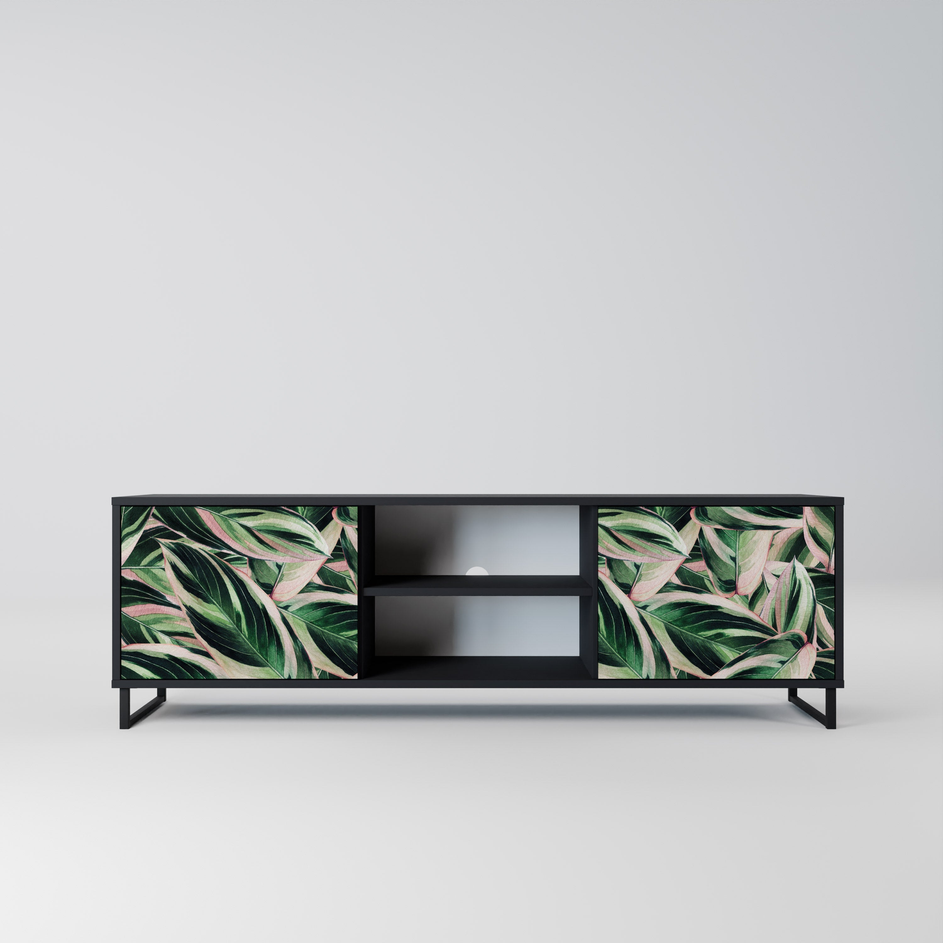 EERIE STROMANTHE Móvel de TV com 2 Portas em Acabamento Preto