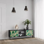 VERDANT PLEASURES Móvel de TV com 2 Portas em Acabamento Preto