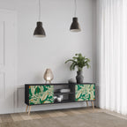 VERDANT PLEASURES Móvel de TV com 2 Portas em Acabamento Preto