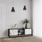 BOTANICAL SPARK 2-Door TV Stand in Black Finish