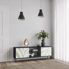 BOTANICAL SPARK 2-Door TV Stand in Black Finish