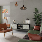 BOTANICAL SPARK 2-Door TV Stand in Black Finish