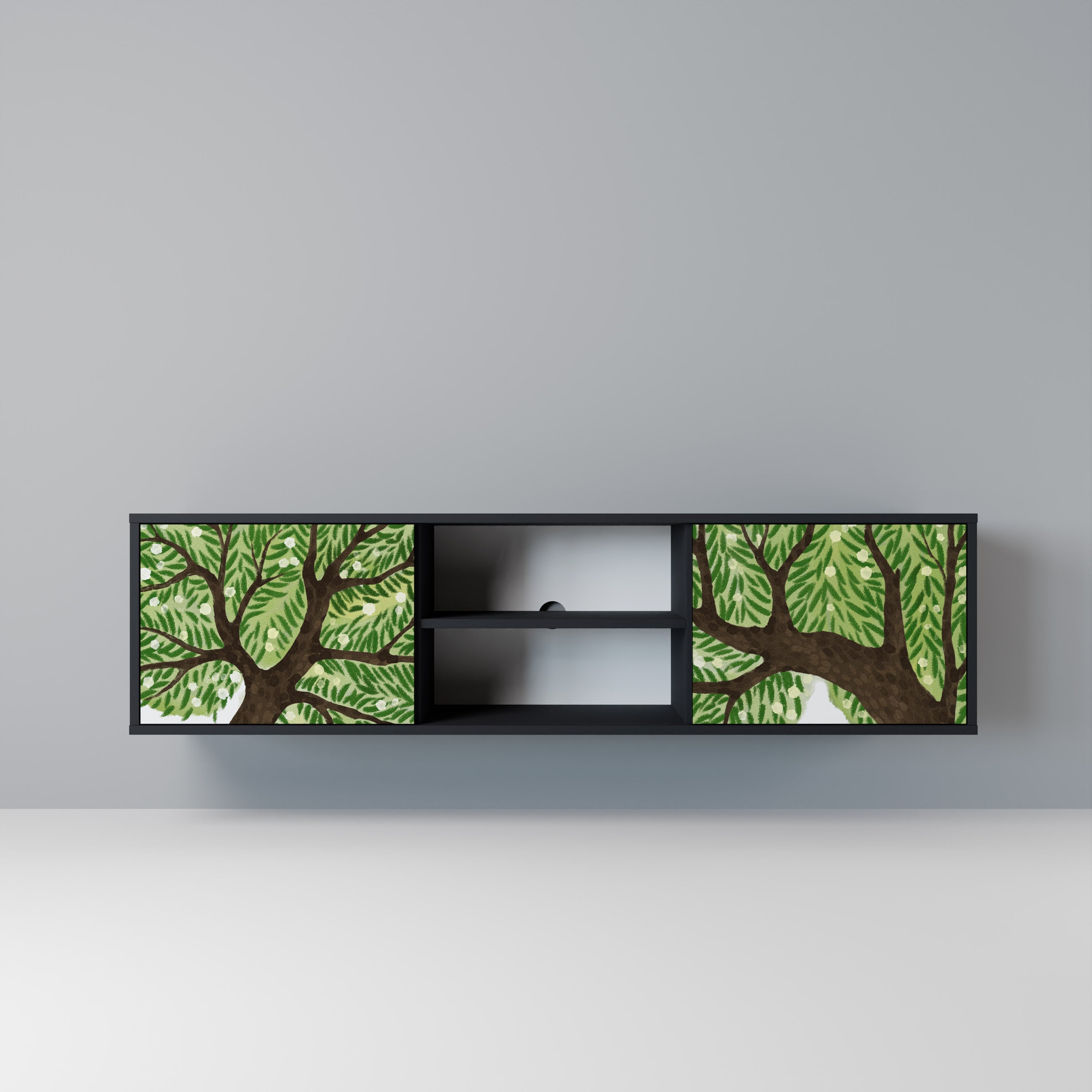 WILDERNESS DASH Móvel de TV com 2 Portas em Acabamento Preto