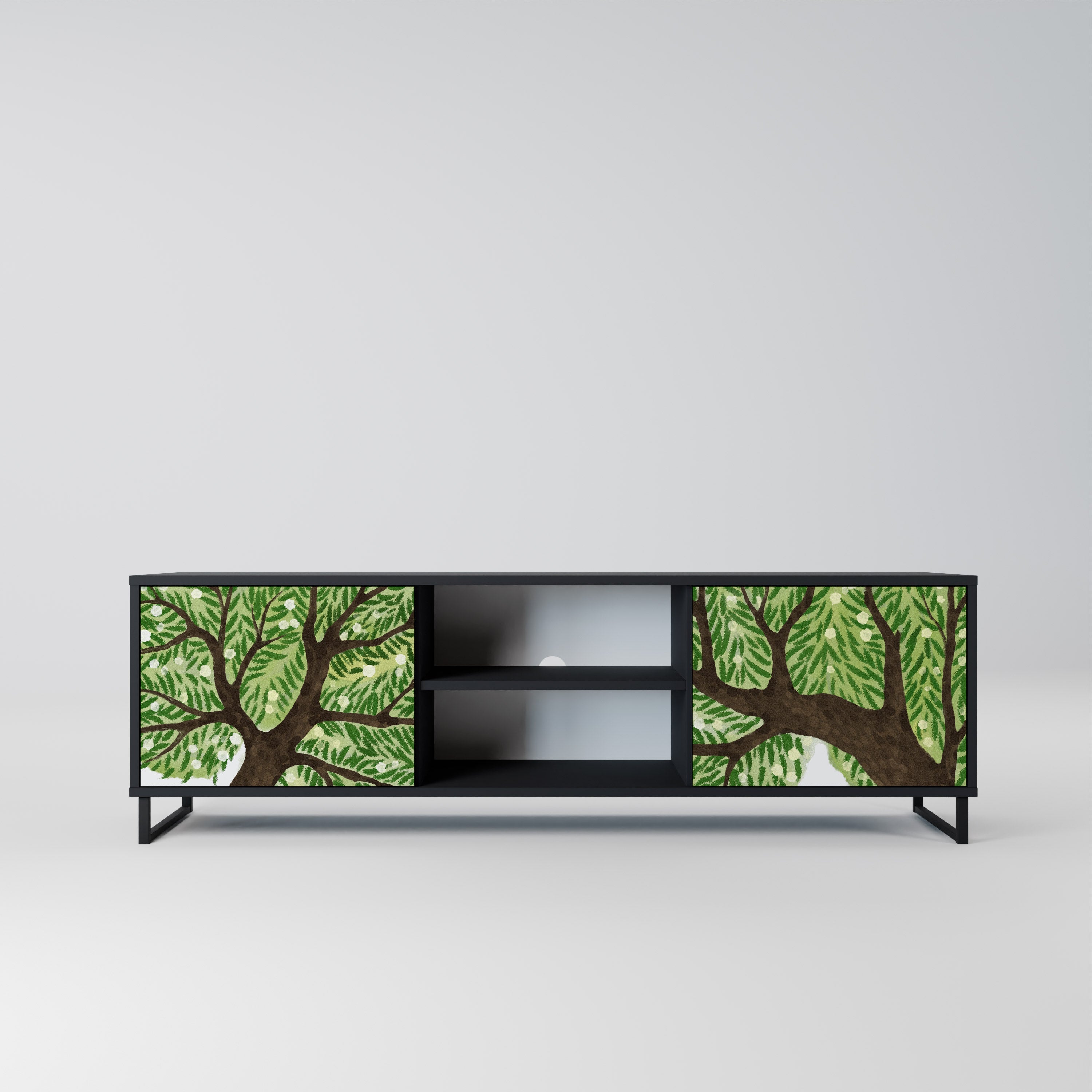 WILDERNESS DASH Móvel de TV com 2 Portas em Acabamento Preto