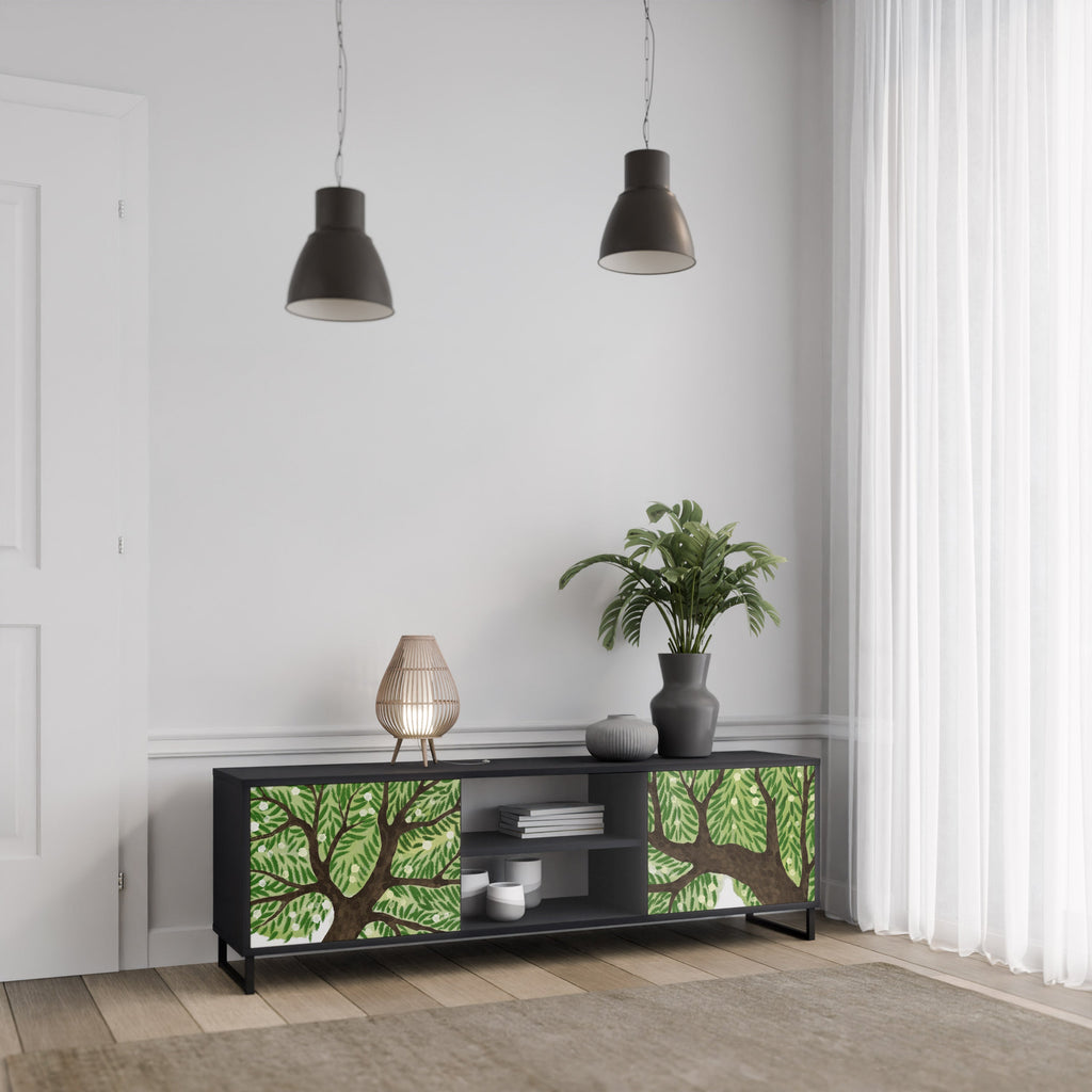 WILDERNESS DASH Móvel de TV com 2 Portas em Acabamento Preto