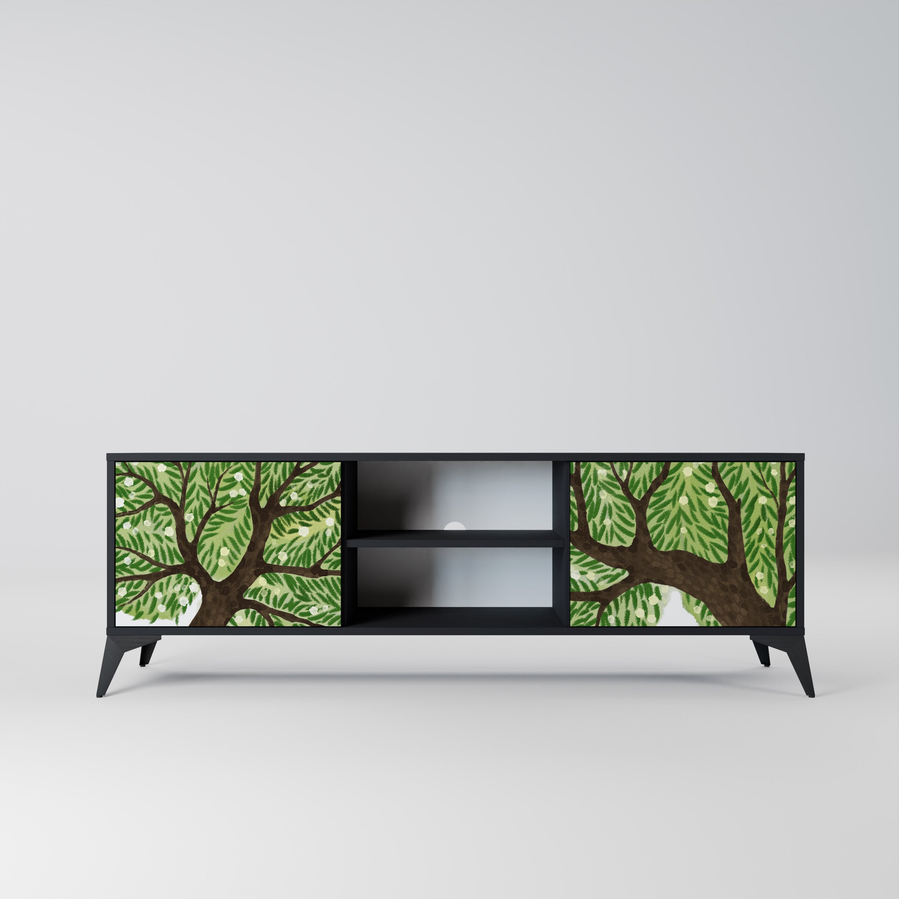 WILDERNESS DASH Móvel de TV com 2 Portas em Acabamento Preto