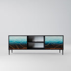 LUNAR SECRETS Móvel de TV com 2 Portas em Acabamento Preto