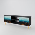 LUNAR SECRETS Móvel de TV com 2 Portas em Acabamento Preto