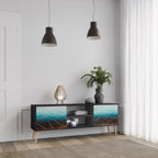 LUNAR SECRETS Móvel de TV com 2 Portas em Acabamento Preto