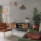 JUICY OLIVES Móvel de TV com 2 Portas em Acabamento Preto