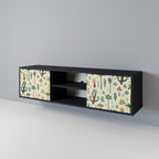 PALM SPRING Móvel de TV com 2 Portas em Acabamento Preto