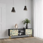 PALM SPRING Móvel de TV com 2 Portas em Acabamento Preto