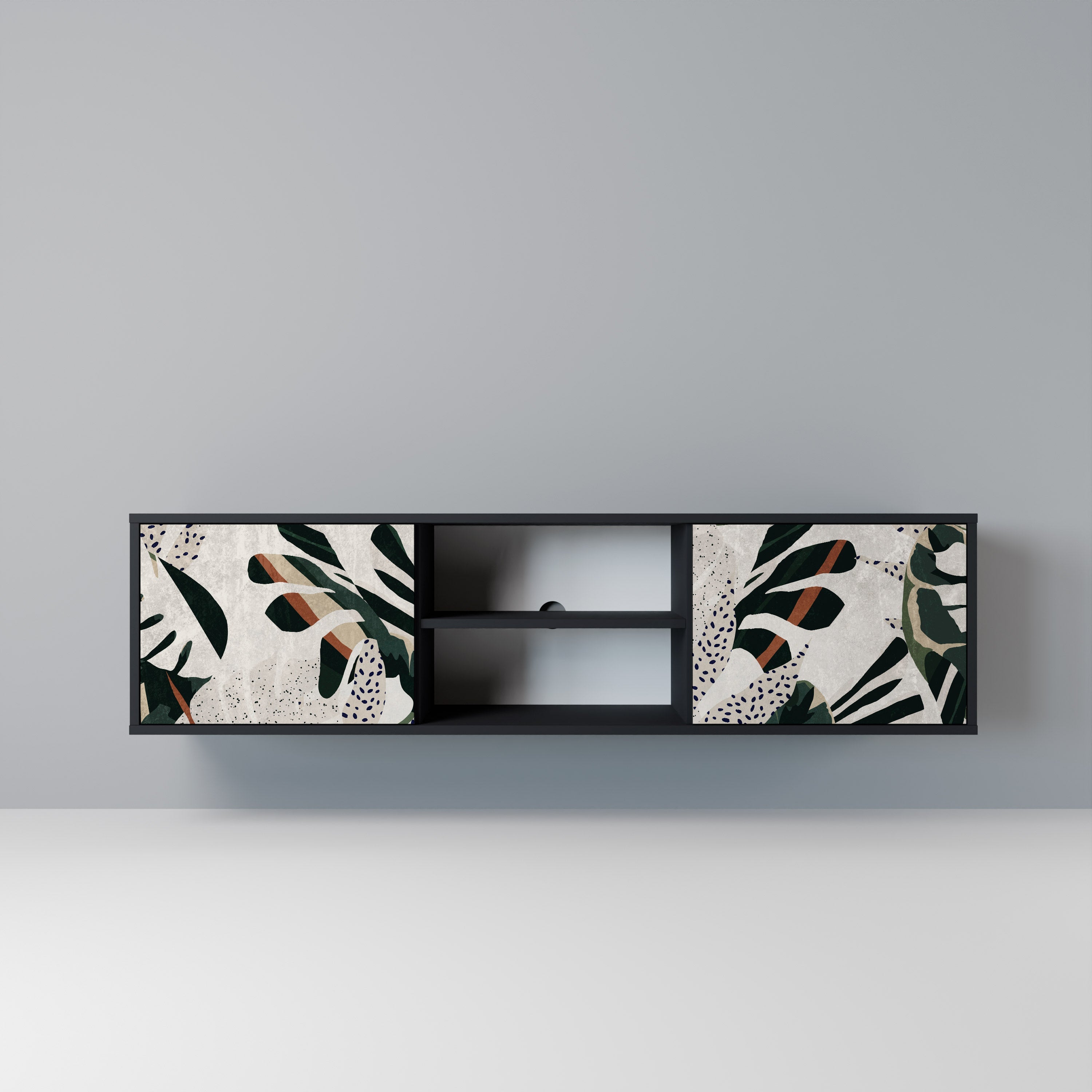 VERDURE FORMATION Móvel de TV com 2 Portas em Acabamento Preto