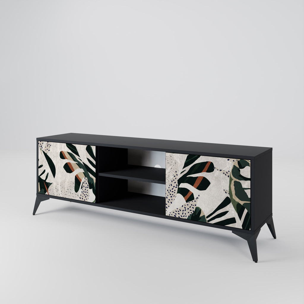 VERDURE FORMATION 2-Door TV Stand in Black Finish