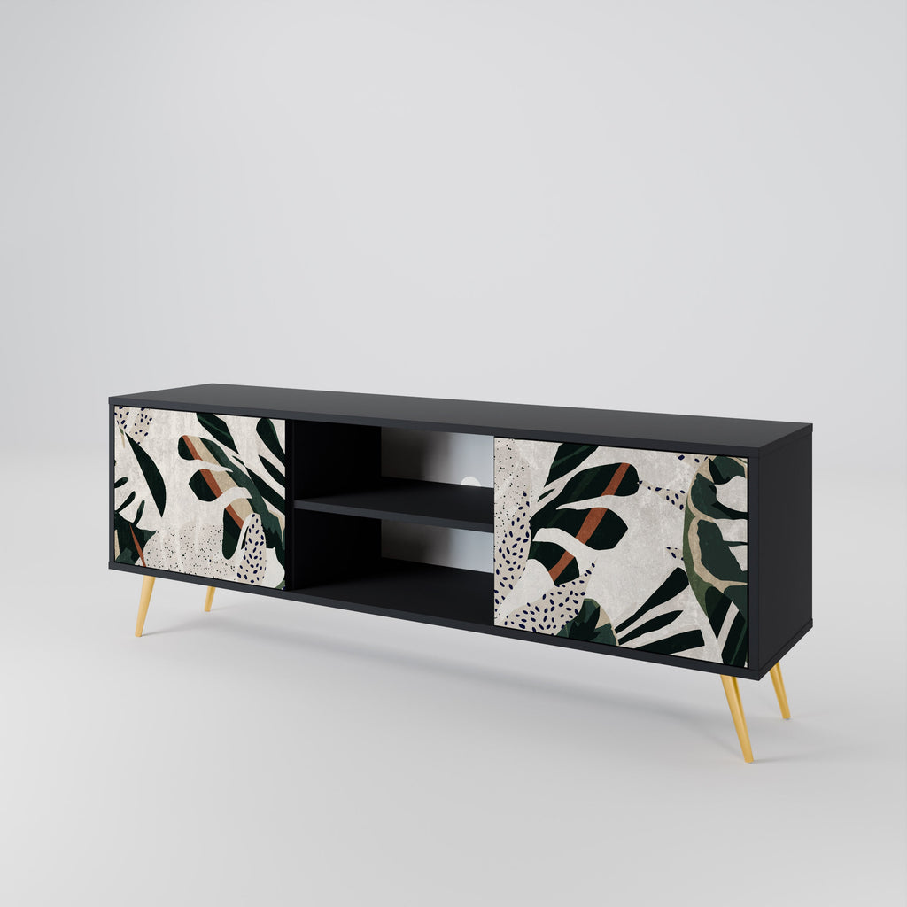VERDURE FORMATION 2-Door TV Stand in Black Finish