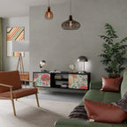 FUNGUS FANTASY Móvel de TV com 2 Portas em Acabamento Preto