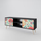 FUNGUS FANTASY Móvel de TV com 2 Portas em Acabamento Preto