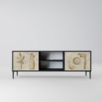 SAND SCULPTURES Móvel de TV com 2 Portas em Acabamento Preto