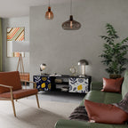 CITRUS BLACK AND WHITE Móvel de TV com 2 Portas em Acabamento Preto