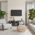 CITRUS BLACK AND WHITE Móvel de TV com 2 Portas em Acabamento Preto