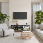 CITRUS BLACK AND WHITE Móvel de TV com 2 Portas em Acabamento Preto