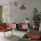 SKATEBOARD ARTISTRY Móvel de TV com 2 Portas em Acabamento Preto