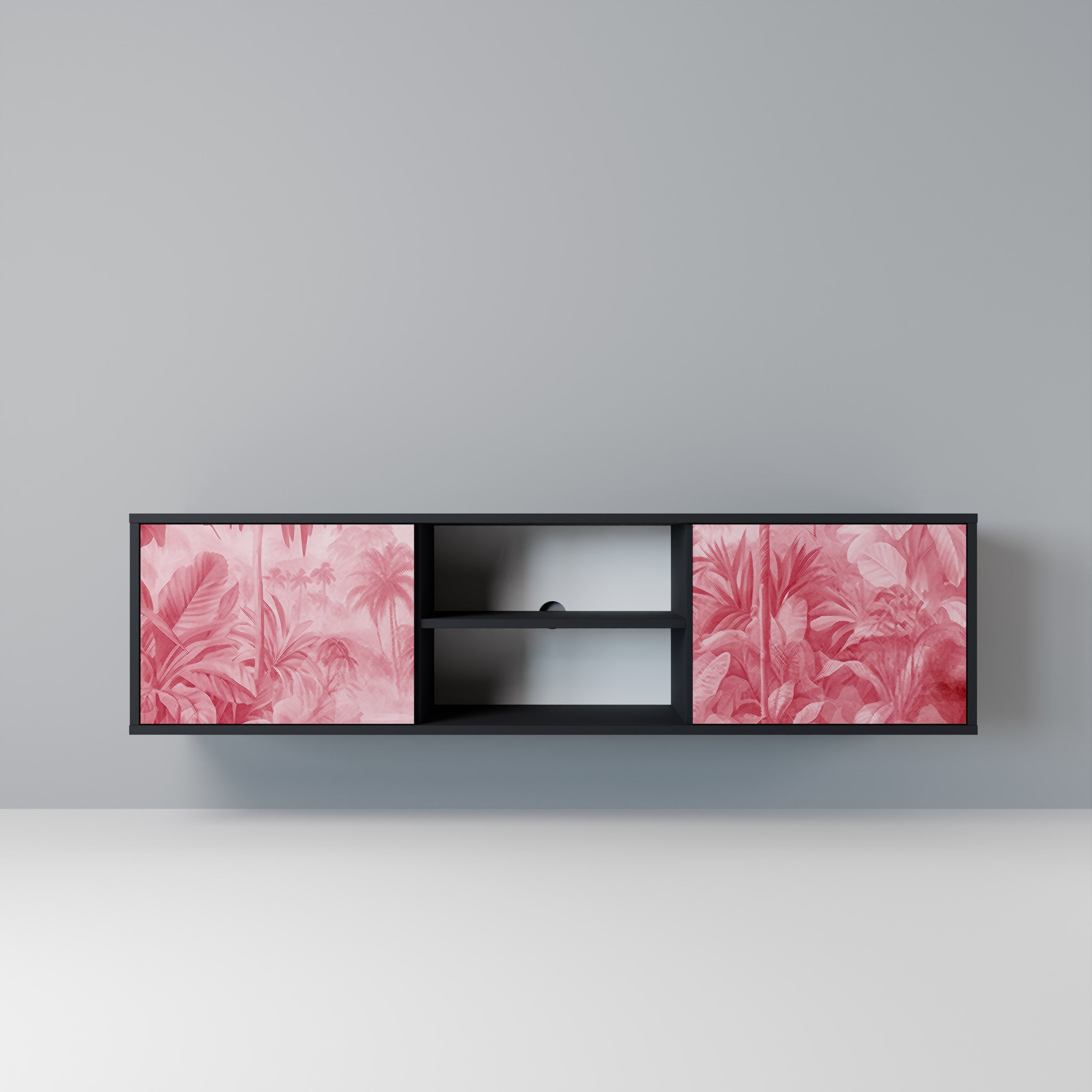 SWEET TROPICS Móvel de TV com 2 Portas em Acabamento Preto