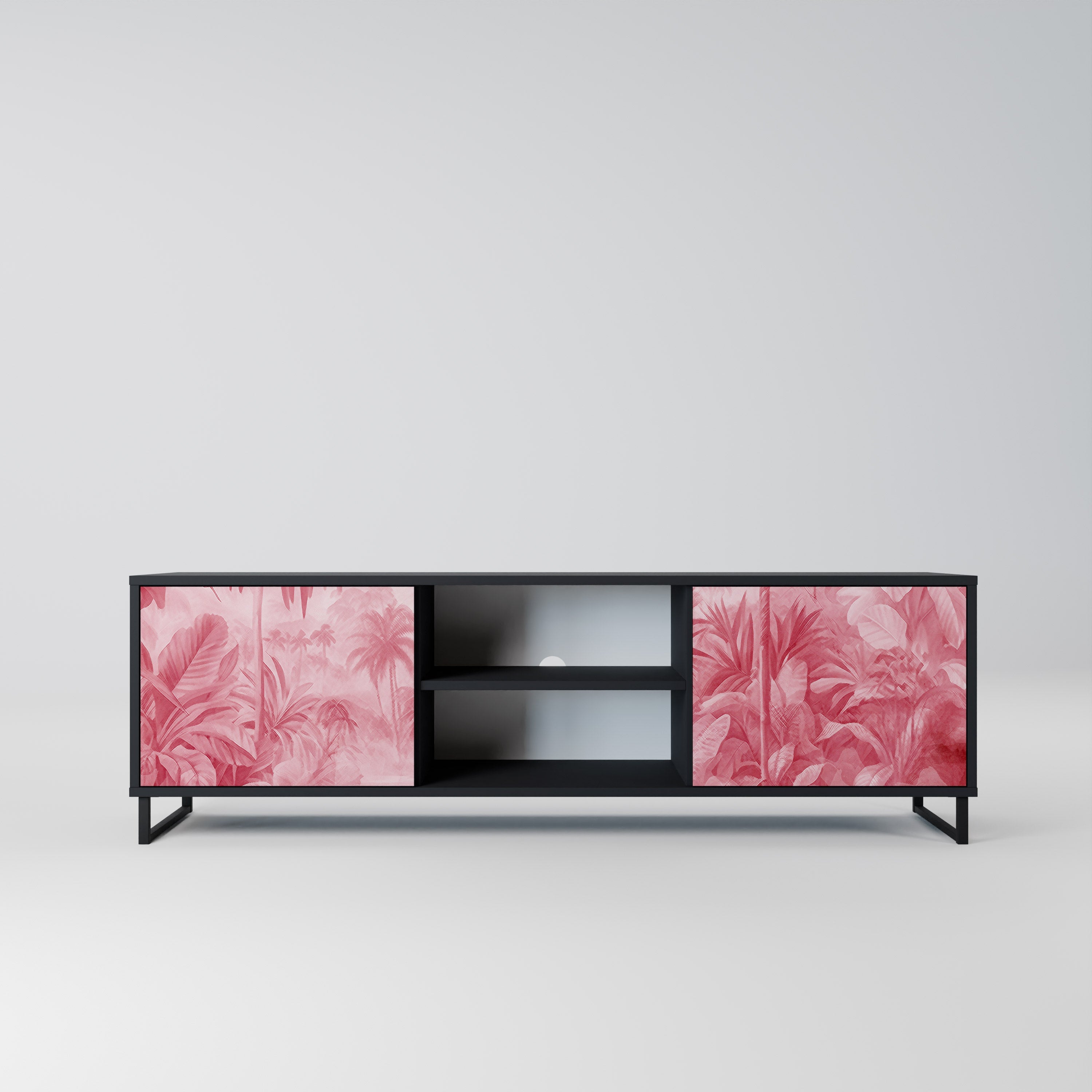 SWEET TROPICS Móvel de TV com 2 Portas em Acabamento Preto