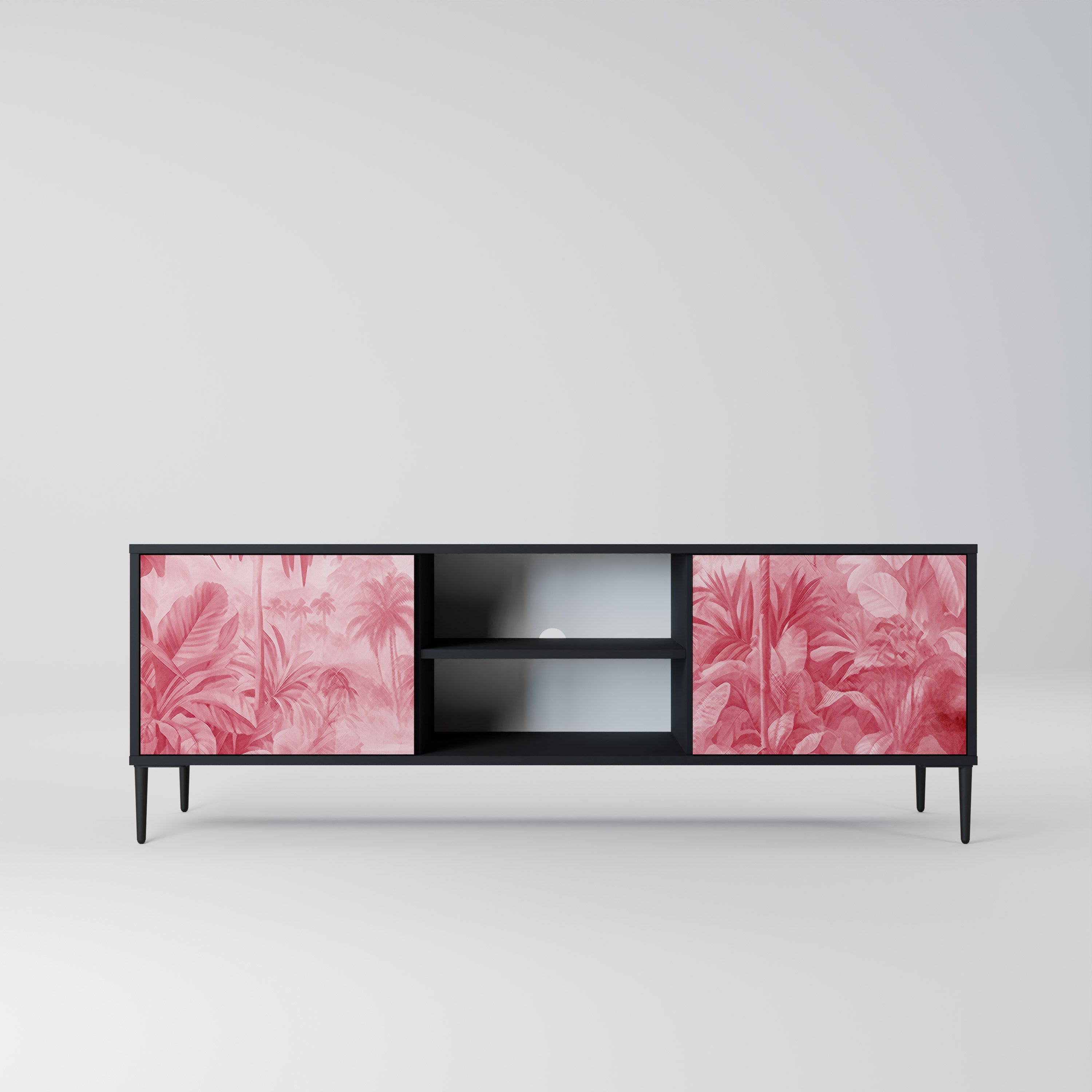 SWEET TROPICS Móvel de TV com 2 Portas em Acabamento Preto