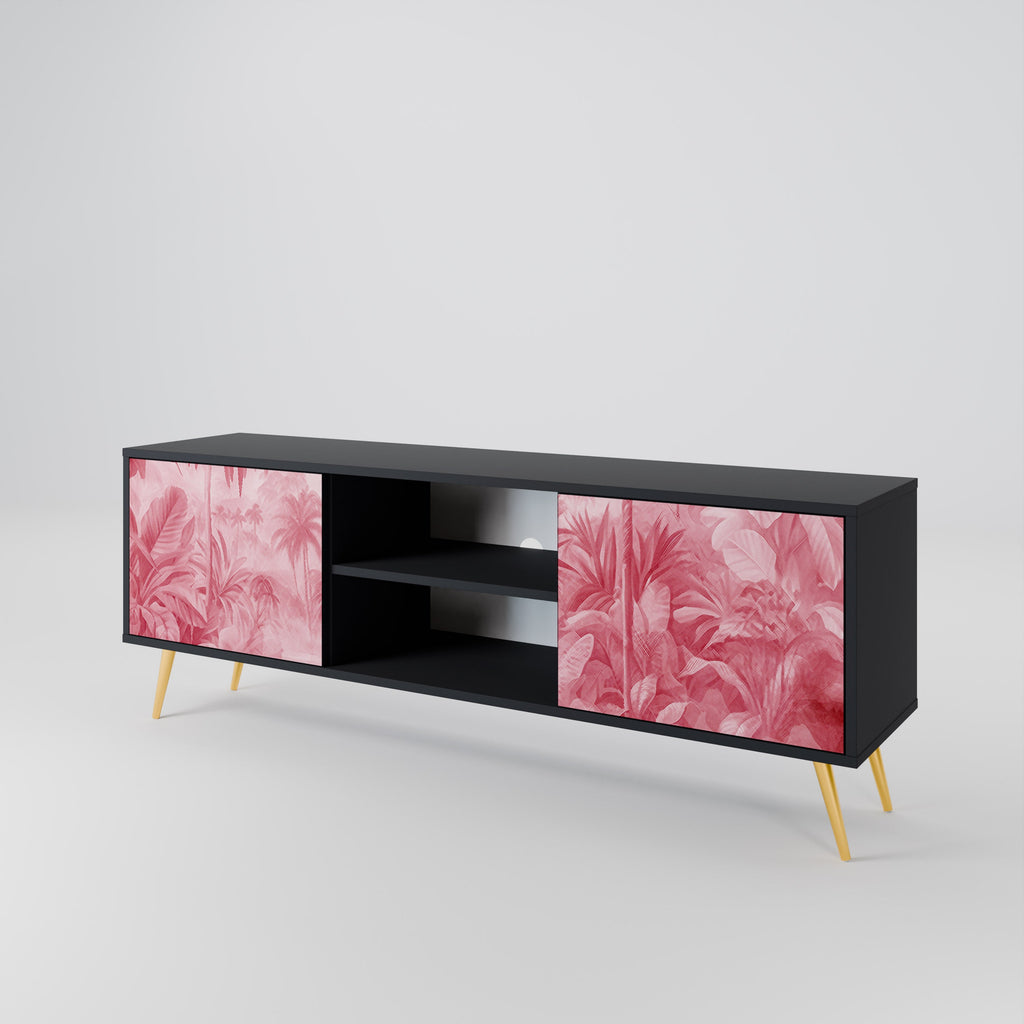 SWEET TROPICS Móvel de TV com 2 Portas em Acabamento Preto