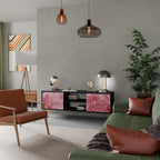 SWEET TROPICS Móvel de TV com 2 Portas em Acabamento Preto