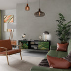 VERDURE ABYSS Móvel de TV com 2 Portas em Acabamento Preto