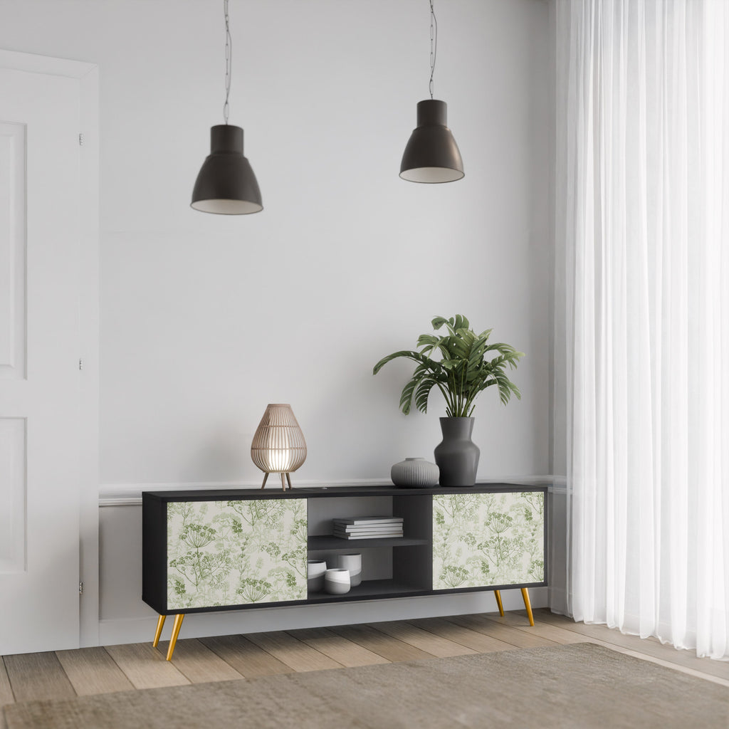 FENNEL BALDACHIN Móvel de TV com 2 Portas em Acabamento Preto