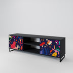 FESTIVE PLEASURES Móvel de TV com 2 Portas em Acabamento Preto